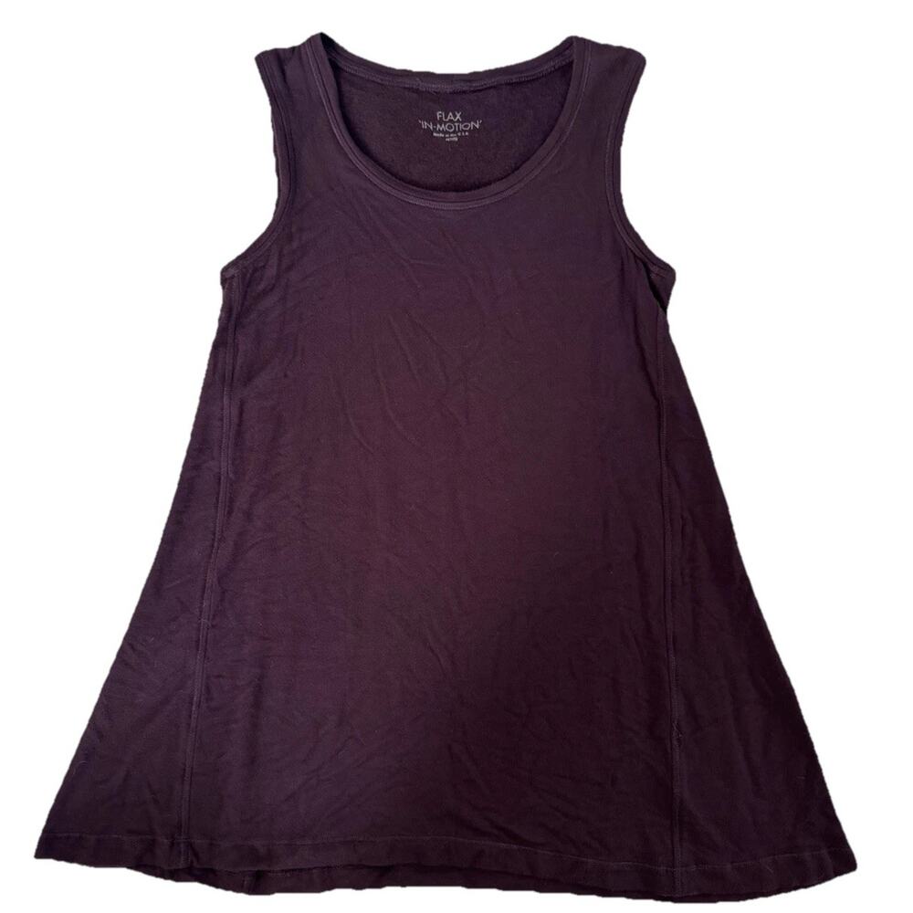 FLAX In Motion Eggplant Knit Stretch Scoop Neck Sleeveless Dress Women's PS